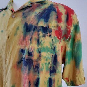 NEW Painted Tommy bahama silk shirt red blue purple orange yellow green tropical